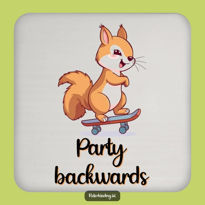 Funny Proud Squirrel Coaster: Stylish Protection with Backwards Flair