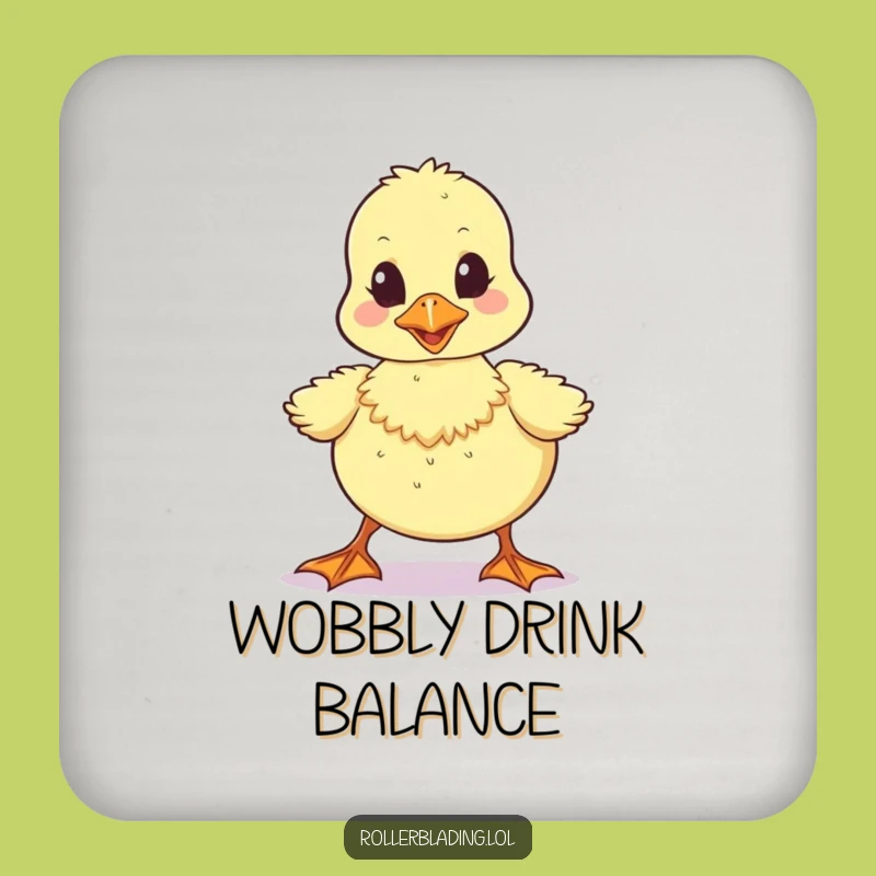 Funny Wobbly Duckling Drink Coaster - Unsteady Protection, Adorable Style, Humorous Gift