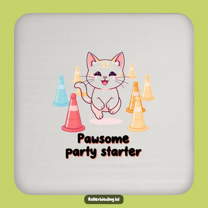 Funny Smiling Cat Agility Coaster Set - Protect Surfaces with Humor