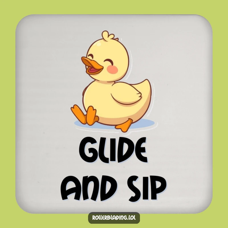 Protect Surfaces Funny Duck Roller Skating Coaster: Cheerful Drink Decor