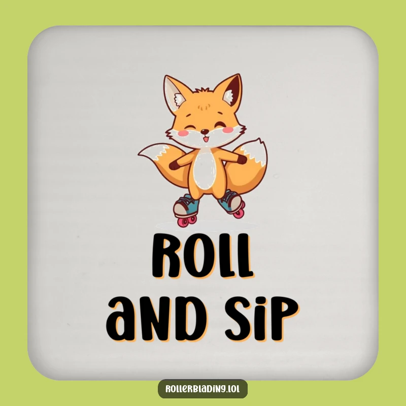 Funny Fox Coaster: Playful Skate Protection, Quirky Decor Gift