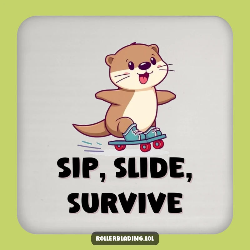 Funny Otter Roller Skate Coaster: Protect Surfaces with a Wobbly Slide