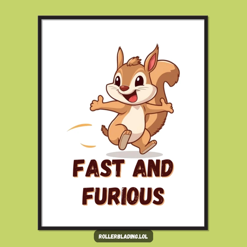Funny Squirrel Speedster Poster: Add Energy and Laughter to Your Walls with This Art