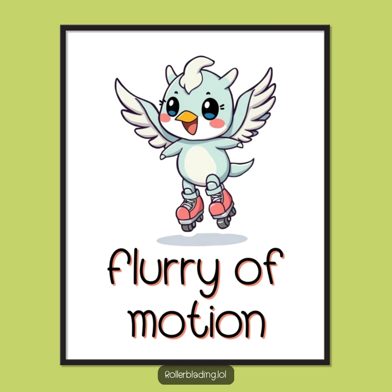Funny Winged Creature Speed Art Poster: Dynamic Wall Decor