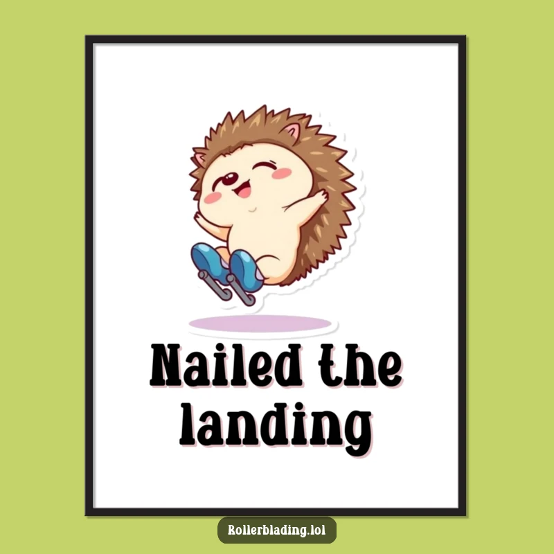 Funny Hedgehog Fall Poster: Clumsy Art, Perfect Gift for Wall Decor