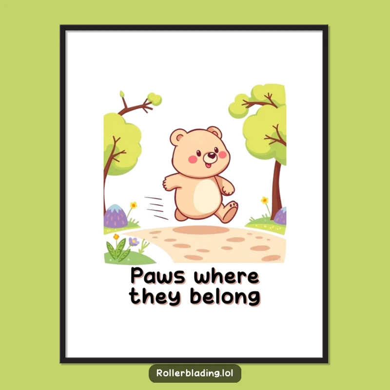 Funny Proud Bear Speeding Poster - Hilarious Wall Art for a Laugh