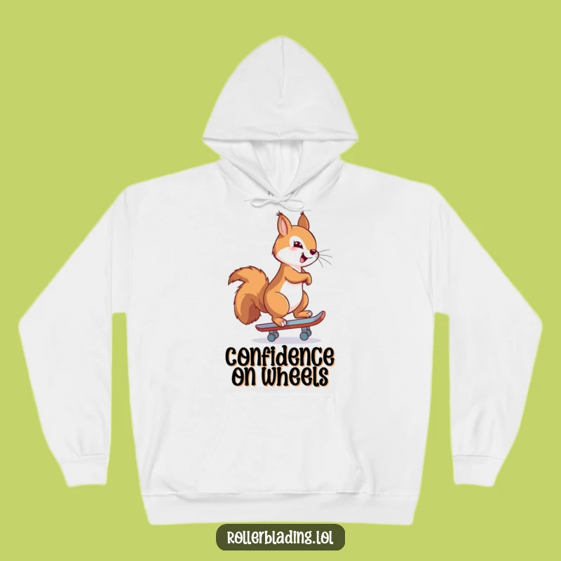 Funny Proud Squirrel Skating Hoodie: Cozy Comfort with Backwards Style