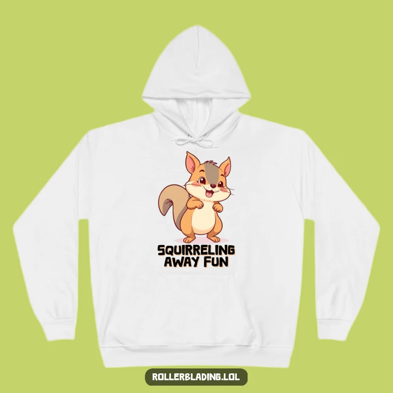 Cozy Funny Squirrel Roller Skating Hoodie: Warm & Playful Comfort