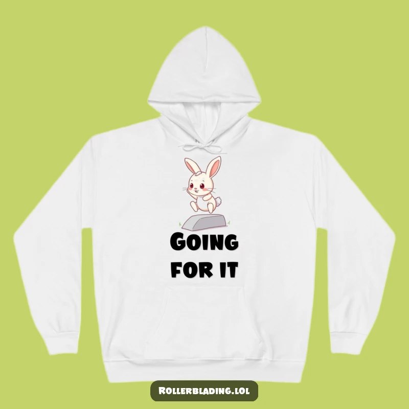 Funny Curious Bunny Hoodie: Cozy Up with a Brave Bunny's Leap of Faith