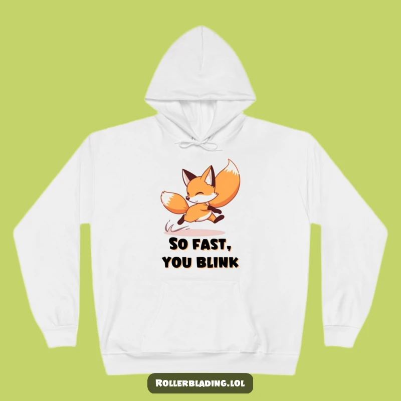 Funny Fox Roller Skating Hoodie: Cozy Speed, Hilarious Comfort Gift!