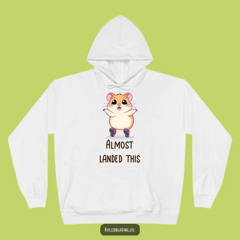 Funny Hamster Roller Skating Hoodie: Cozy Comfort for Hilarious Attempts
