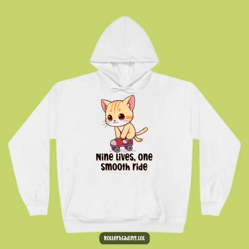 Funny Cat Roller Skating Hoodie - Cozy Curious Balance Apparel