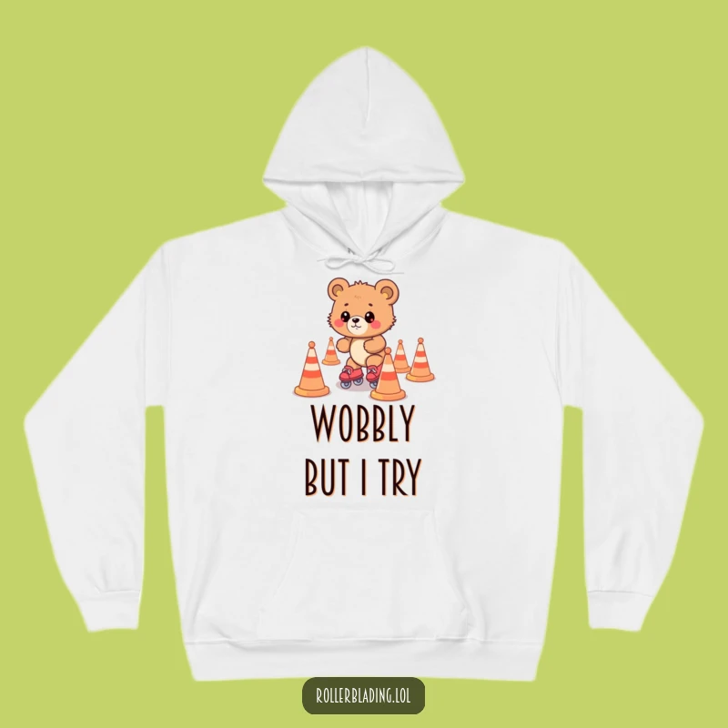 Funny Bear Cub Roller Skating Hoodie: Cozy & Hilarious Skating Adventure!