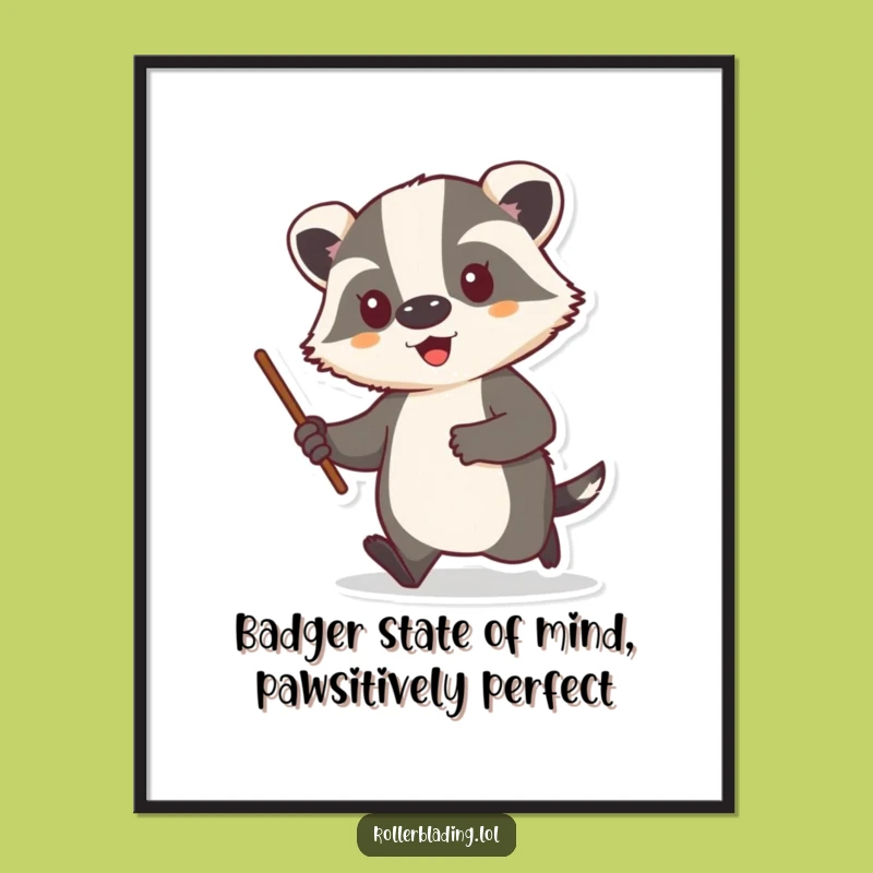 Free Printable Wall Art: Proud Badger Cruising - Funny Downloadable Decor