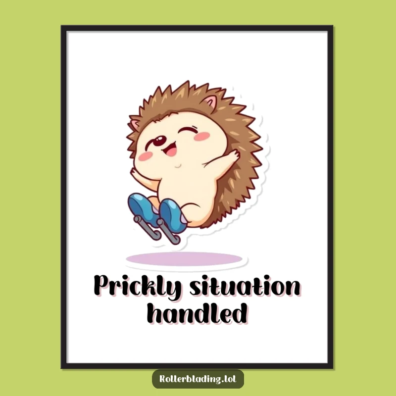 Free Printable Wall Art: Funny Hedgehog Skater, Quirky Decor, Downloadable Art!