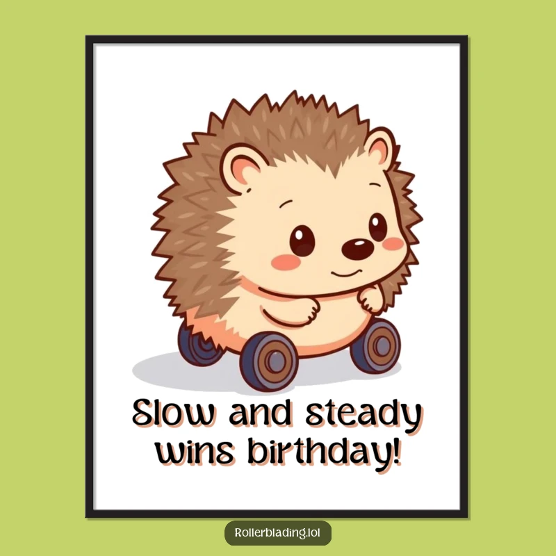Free Printable Wall Art: Shy Hedgehog's Wheels, Hilarious Downloadable Decor!