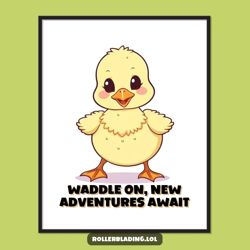 Free Printable Wall Art: Wobbly Duckling - Humorous Downloadable Art for Cute Decor