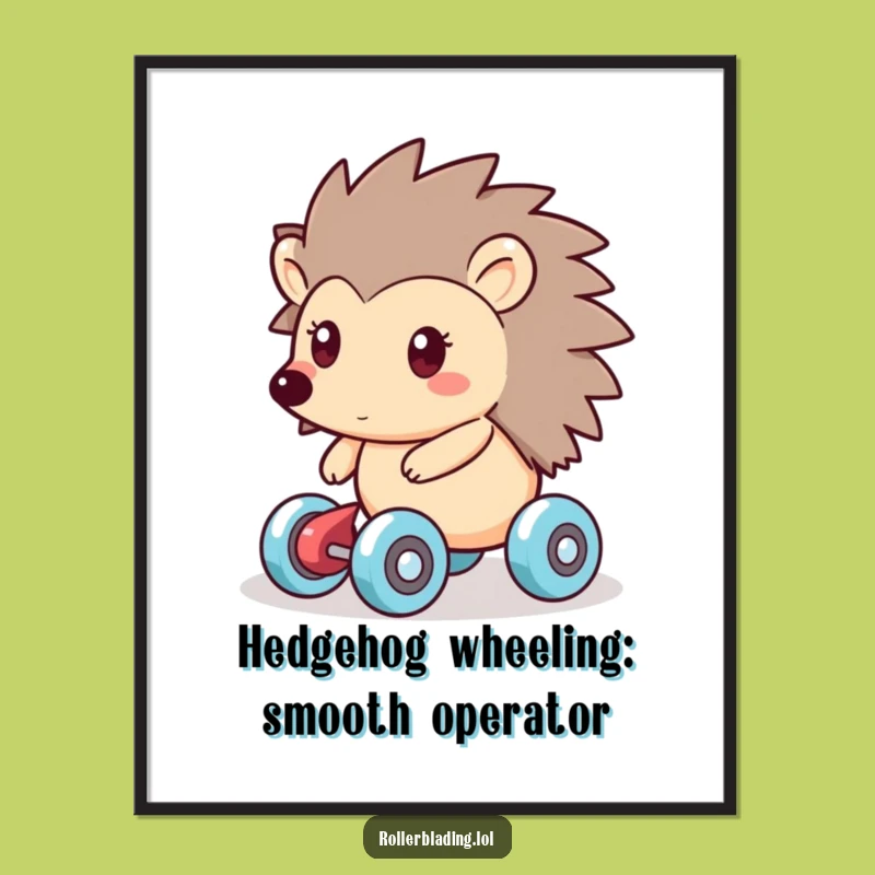 Free Printable Wall Art: Smooth Skating Hedgehog, Fun Downloadable Decor