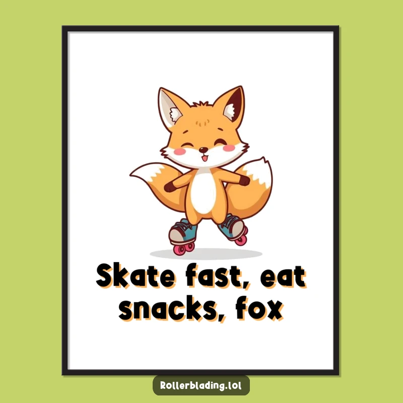 Free Printable Wall Art: Funky Fox Roller Derby Fan, Downloadable Funny Decor!