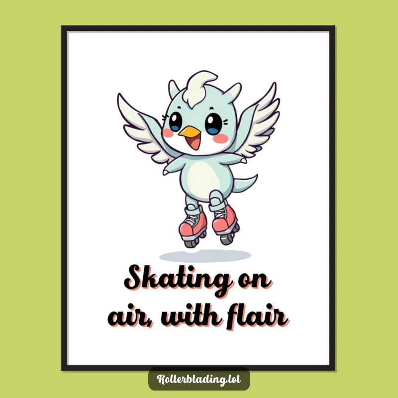 Free Printable Funny Wall Art: Winged Creature Speed Turn Downloadable Decor