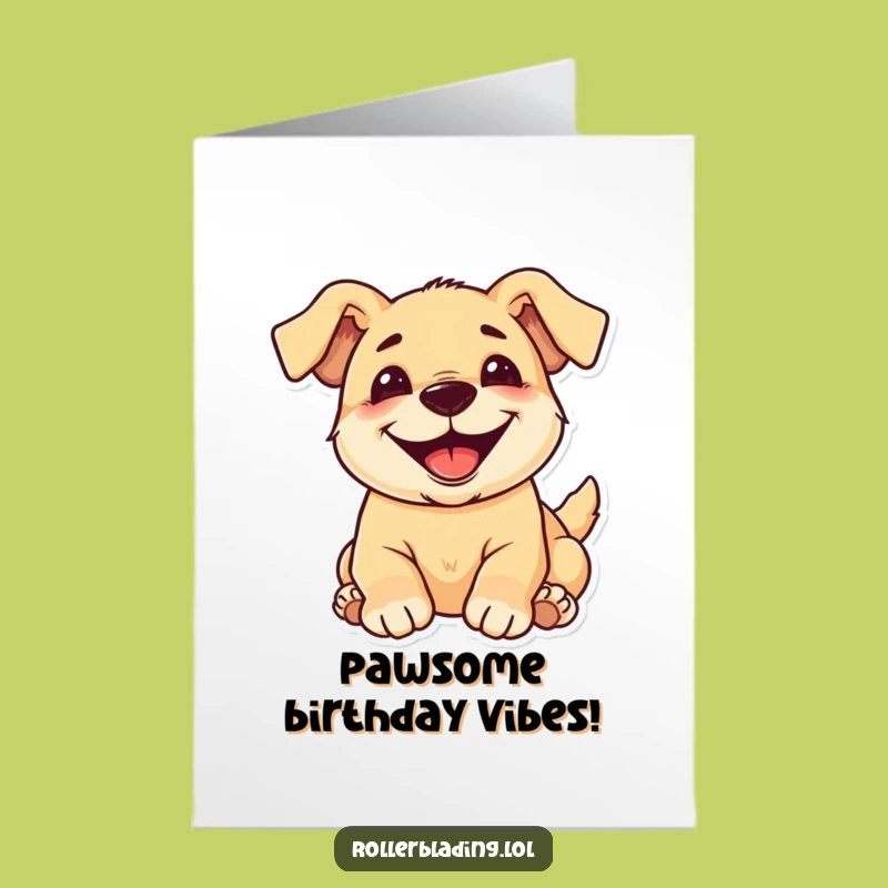 Free Printable Birthday Card: Happy Pup Rolling Downloadable Gift!