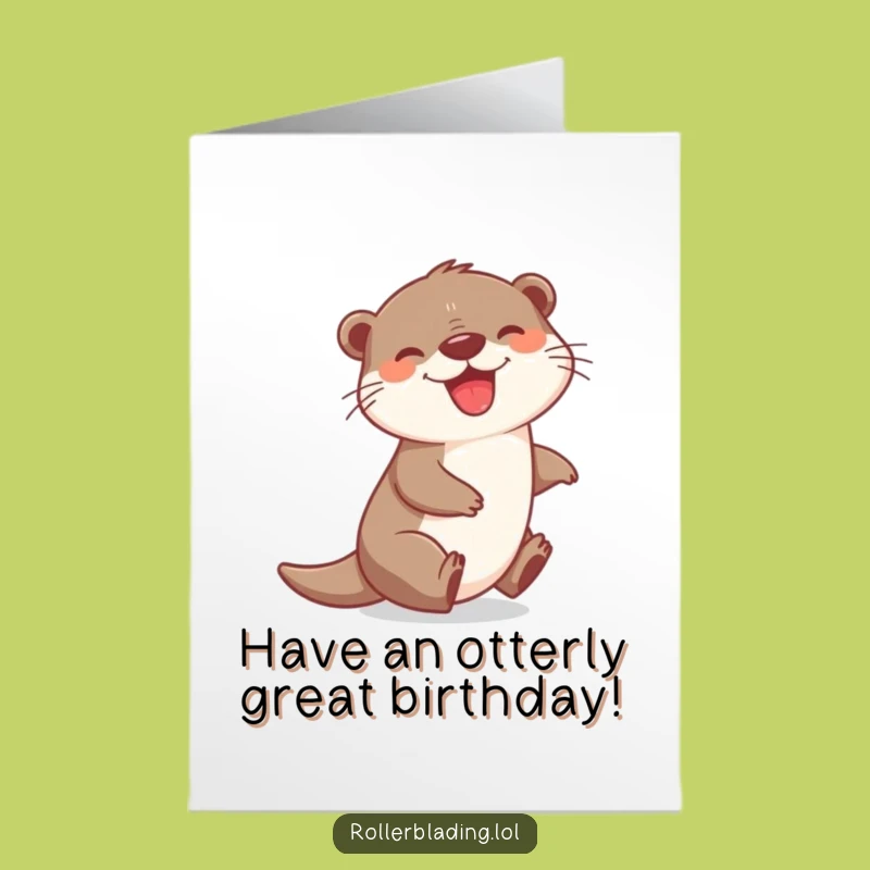 Free Printable Joyful Otter Birthday Card: Zippy Fun, Downloadable Gift