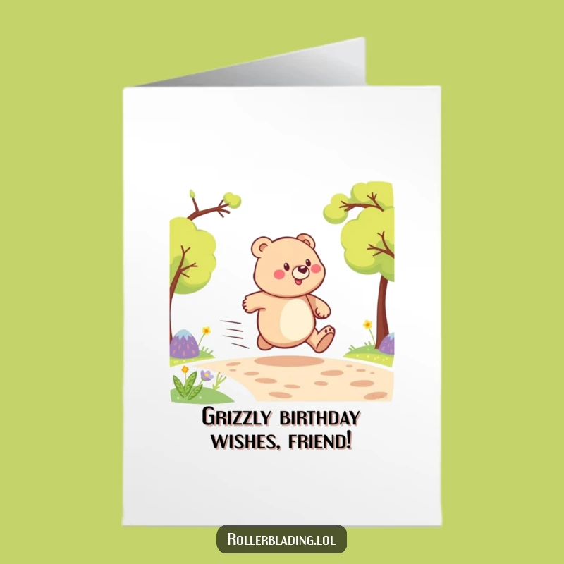 Funny Free Printable Birthday Card: Proud Bear Zooming - Downloadable Gift!