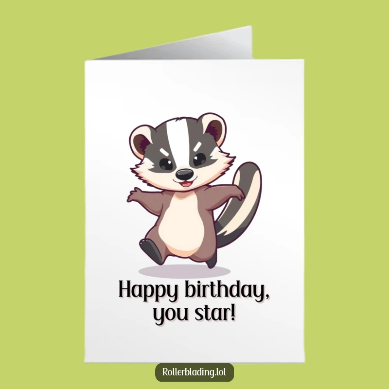 Free Printable Badger Birthday Card: Speedy Spin, Elegant DIY Gift