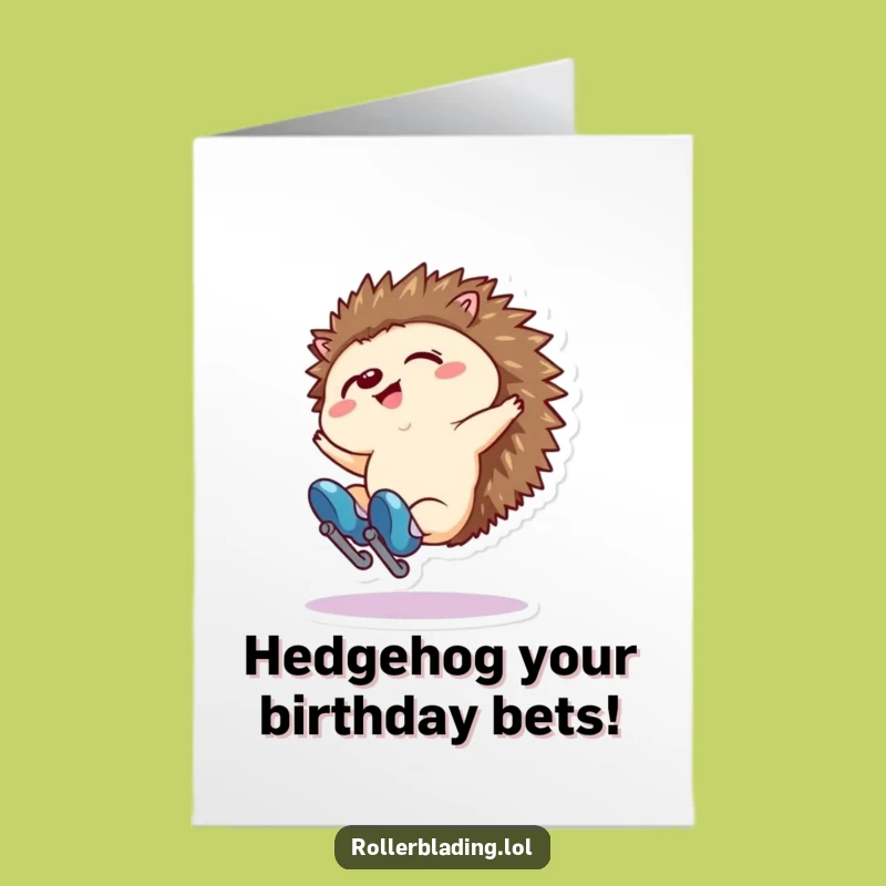 Free Printable Birthday Card: Falling Hedgehog, Funny Wobble, Downloadable Gift!