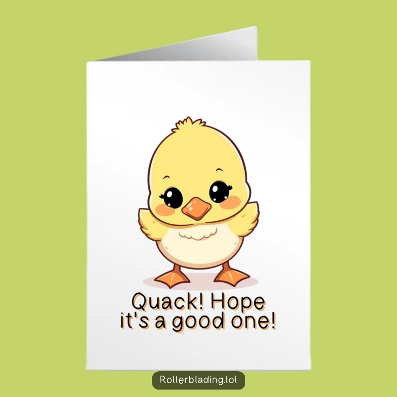 Free Printable Duckling Birthday Card: Wobbly Fun Downloadable Animal Gift