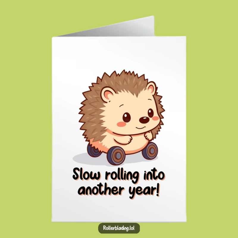 Free Printable Hedgehog Birthday Card: Cute Shy Roller's Hilarious Wish!