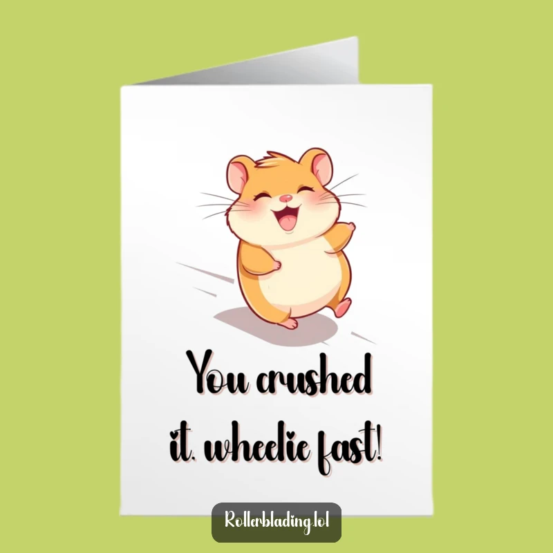 Free Printable Congrats Card: Giggling Hamster, Fast Downloadable Gift for Success