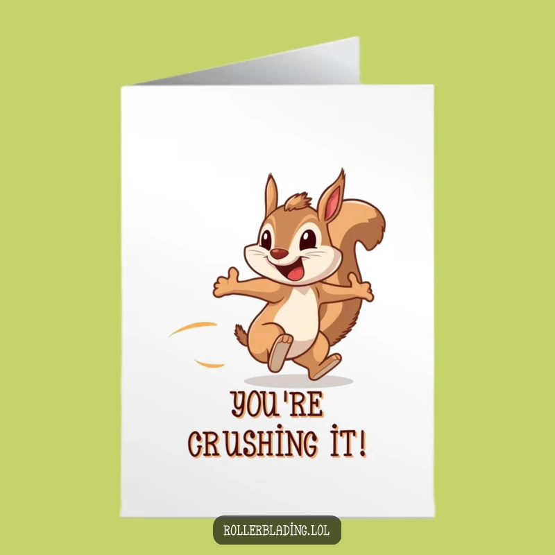 Free Printable Congrats Card: Grinning Squirrel Pace, Funny Downloadable Gift for Reaching Goals