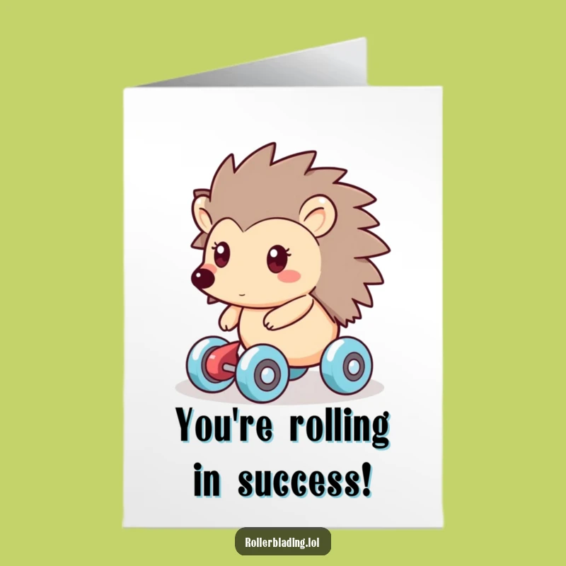 Free Printable Congratulations Card: Hedgehog's Smooth Ride, Amazing Downloadable Gift