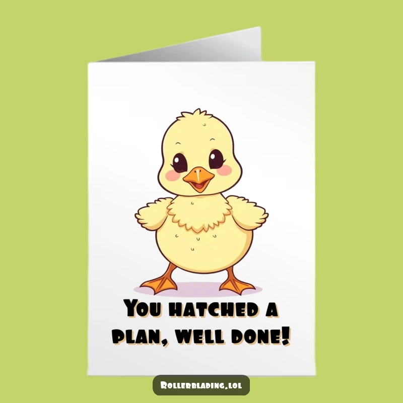 Free Printable Congratulations Card: Wobbly Duckling - Humorous Downloadable Art for Sweet Success