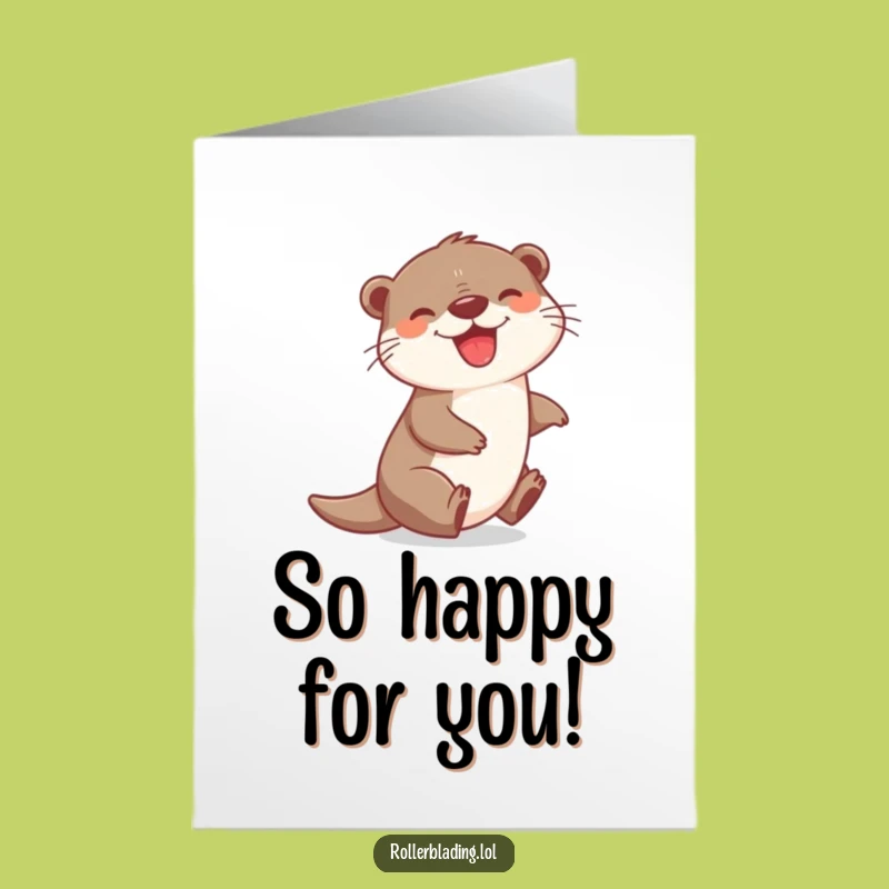 Free Printable Otter Congrats Card: Zippy Excitement, Print-at-Home