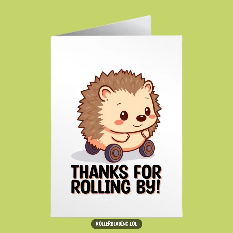 Free Printable Hedgehog Thank You Card: Rolling Thanks from Shy Wheels!