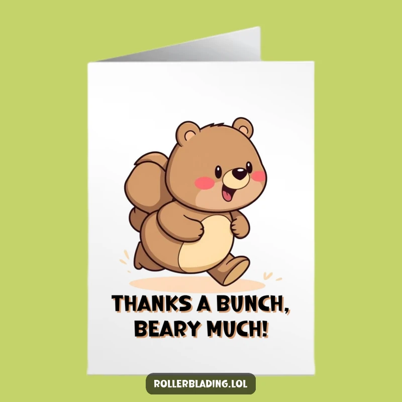 Free Printable Thank You Bear Card: Express Gratitude with Funny Downloadable Art