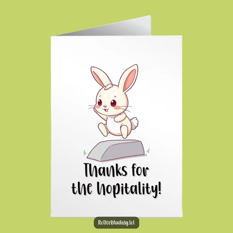 Free Printable Thank You Card: Bunny's Leap, Whimsical Downloadable Note for Gratitude