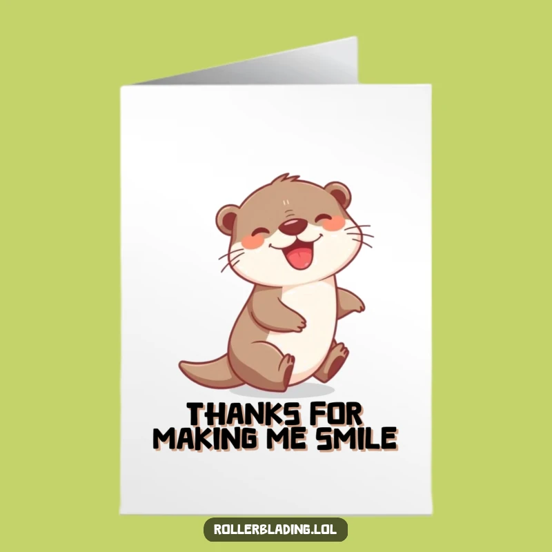 Free Printable Thank You Card: Grinning Otter, Downloadable Gift