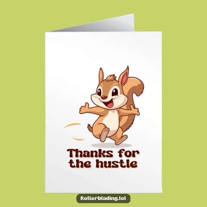 Free Printable Thank You Card: Grinning Squirrel Thanks, Funny Downloadable Gift for Quick Gratitude