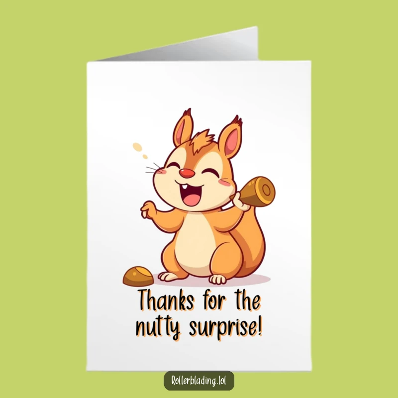 Free Printable Thank You Card: Funny Squirrel Yelling Downloadable Gift!