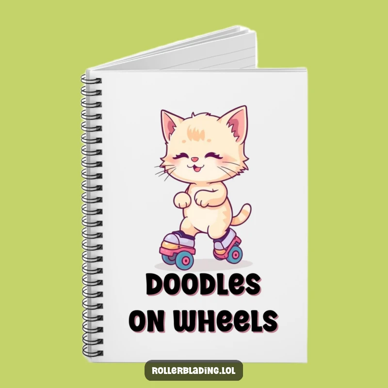 Funny Kitten Roller Skates Notebook: Jot Down Feline Fun Notes