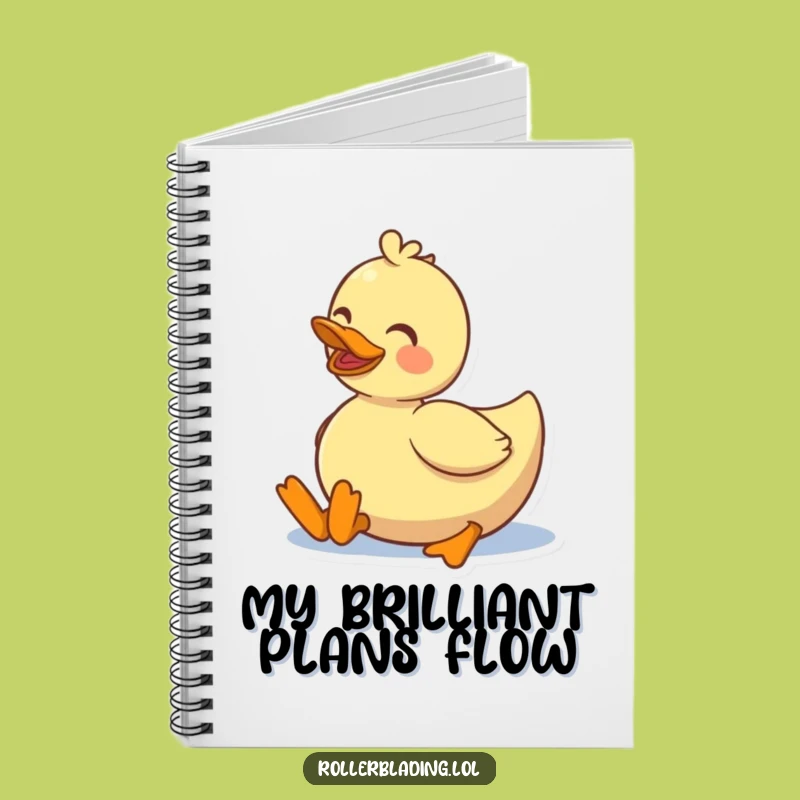 Funny Duck Roller Skating Notebook: Jot Down Happy Thoughts
