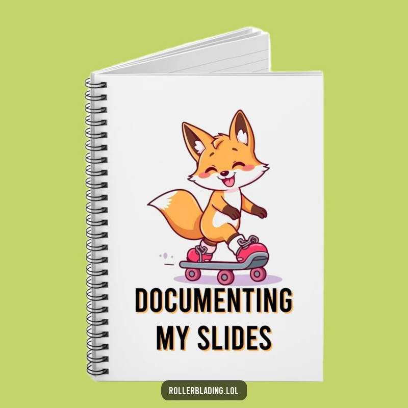 Funny Fox Roller Skate Slide Notebook - Stylish Journal for Smooth Ideas Gift