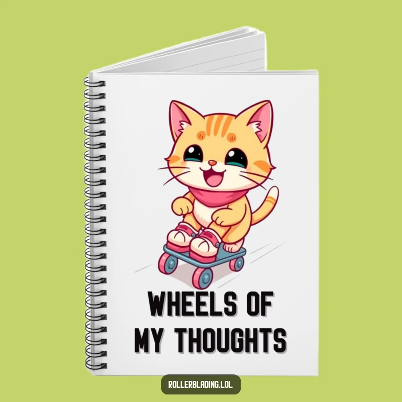 Funny Roller Skating Cat Notebook: Jot Down Ideas with a Joyful Feline's Smooth Moves