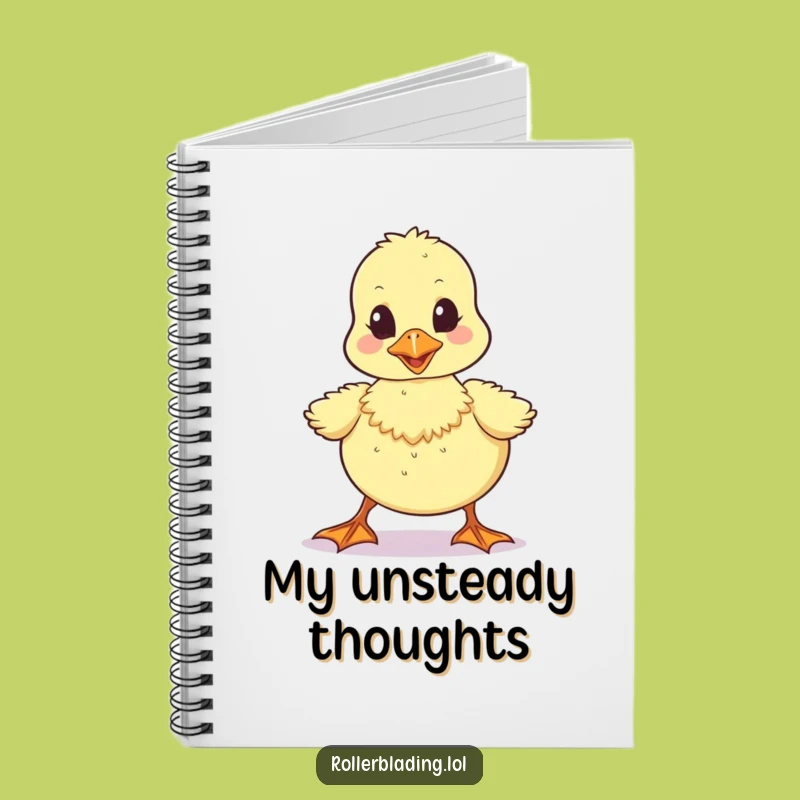 Funny Wobbly Duckling Notebook - Unsteady Notes, Adorable Ideas, Humorous Gift