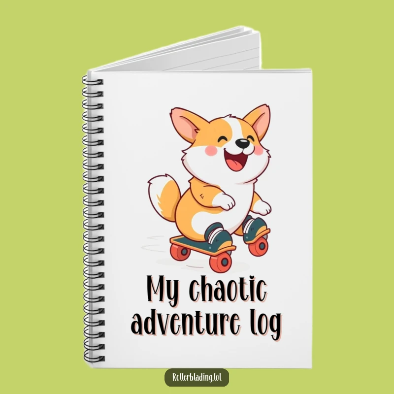 Funny Corgi Roller Skate Notebook: Jot Down Ideas with a Joyful, Skating Dog