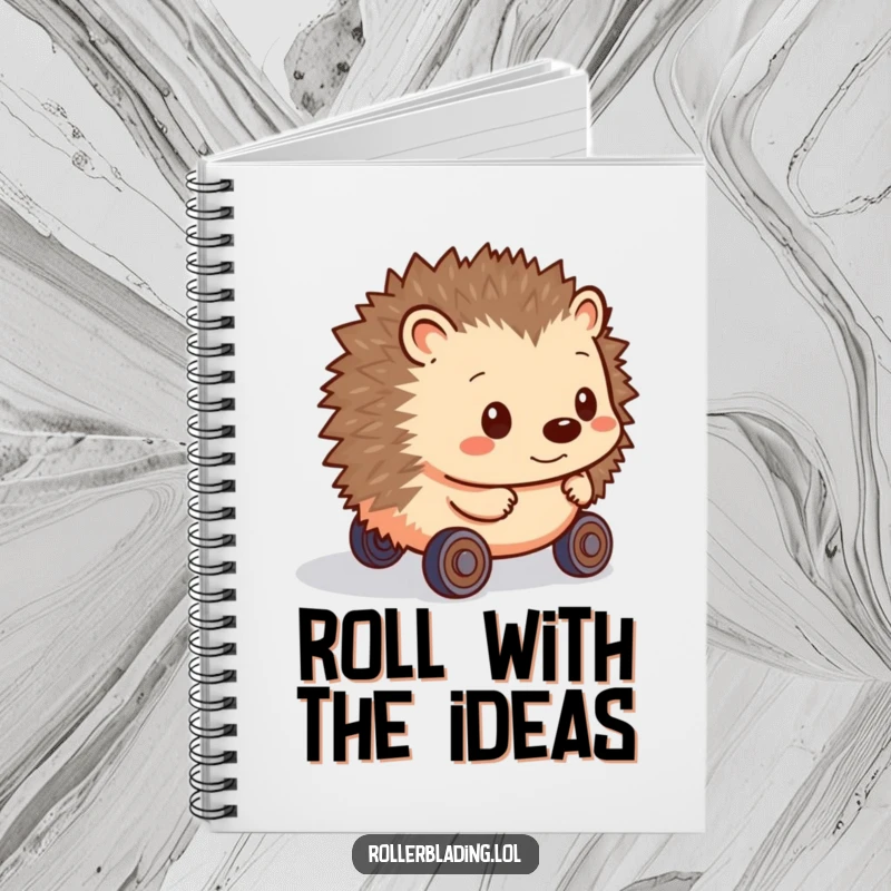 Funny Hedgehog Notebook: A shy hedgehog with hesitant wheels is ready to help capture your cautious thoughts and ideas.
