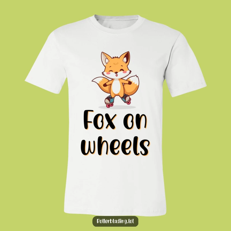 Funny Fox T-Shirt: Playful Roller Skate Hop Tee, Perfect Gift